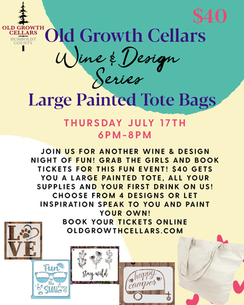 Wine & Design Series- Painted Tote Bag