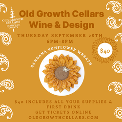 Wine & Design- Bandana Sunflower Wreath